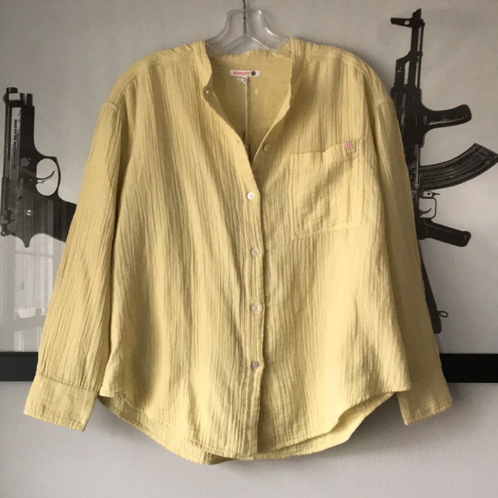 Sundry mandarin collar shirt YELLOW 0 XS